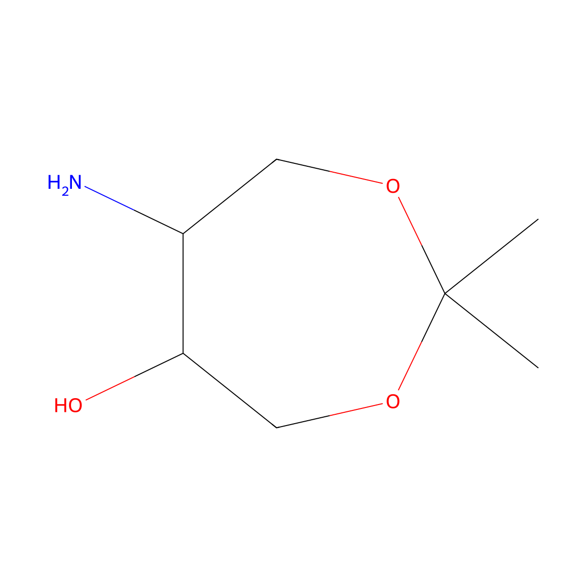 (5S,6R)-6-amino-2,2-dimethyl-1,3-dioxepan-5-ol molecular structure, CAS 402829-41-8