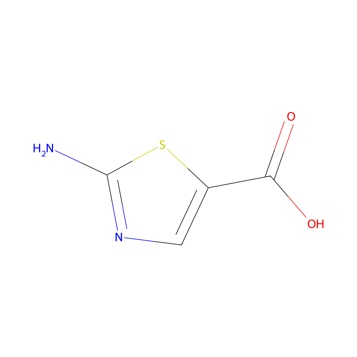 2-Amino-1,3-thiazole-5-carboxylic acid molecular structure, CAS 40283-46-3