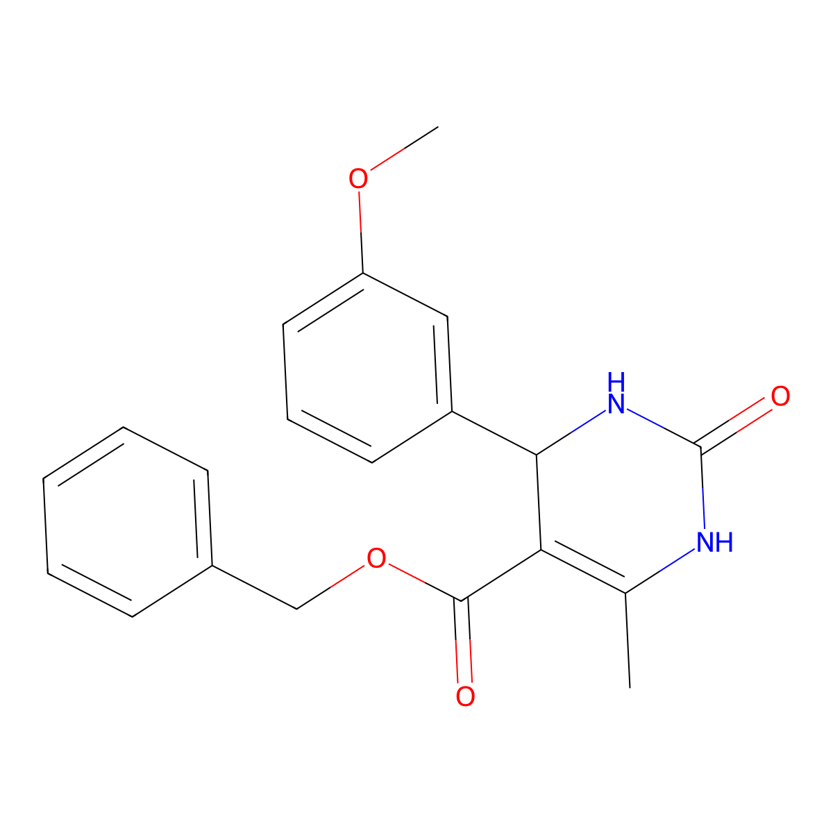 Benzyl 4-(3-methoxyphenyl)-6-methyl-2-oxo-1,2,3,4-tetrahydropyrimidine-5-carboxylate molecular structure, CAS 402835-60-3