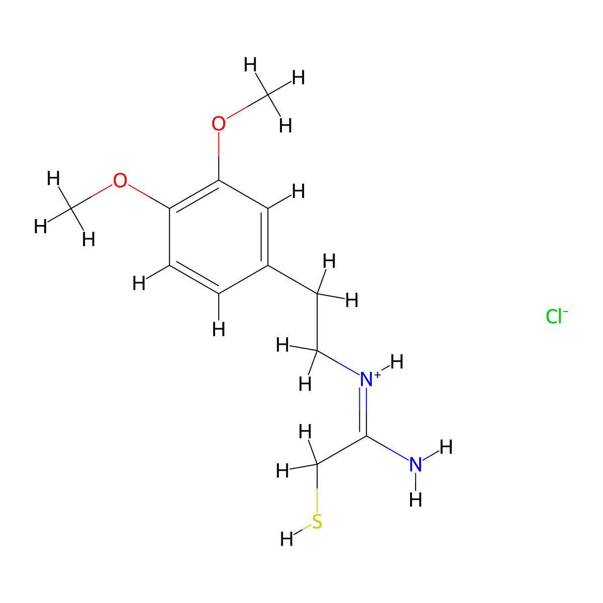Acetamidine, N-(3,4-dimethoxyphenethyl)-2-mercapto-, hydrochloride molecular structure, CAS 40284-12-6