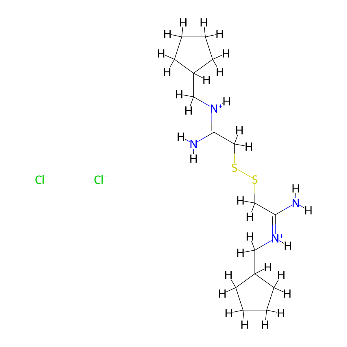 Acetamidine, 2,2'-dithiobis(N-cyclopentylmethyl-, dihydrochloride molecular structure, CAS 40284-17-1