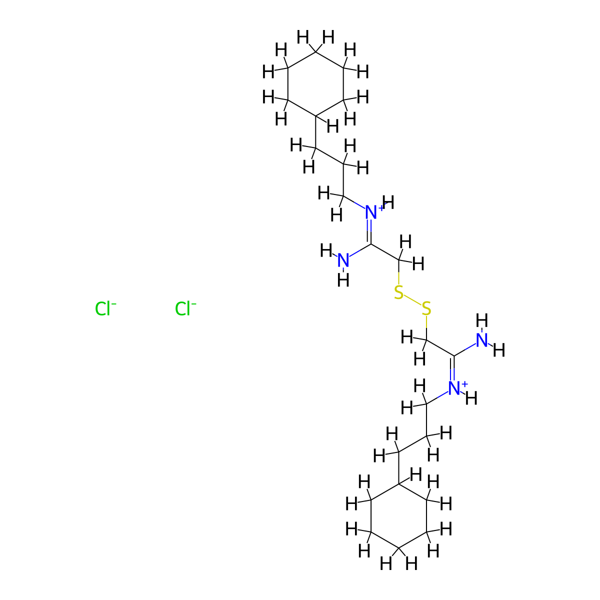 Acetamidine, 2,2'-dithiobis(N-(3-cyclohexylpropyl)-, dihydrochloride molecular structure, CAS 40284-18-2