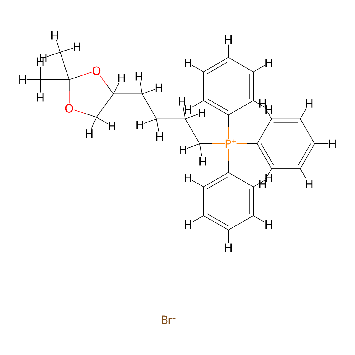 (4-(2,2-Dimethyl-1,3-dioxolan-4-yl)butyl)triphenylphosphonium bromide molecular structure, CAS 402846-61-1