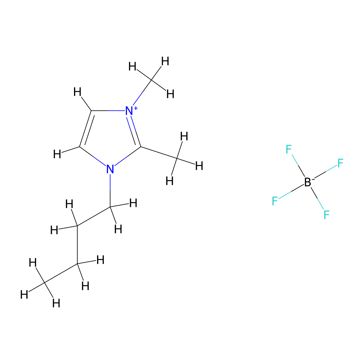 1-Butyl-2,3-dimethylimidazolium tetrafluoroborate molecular structure, CAS 402846-78-0