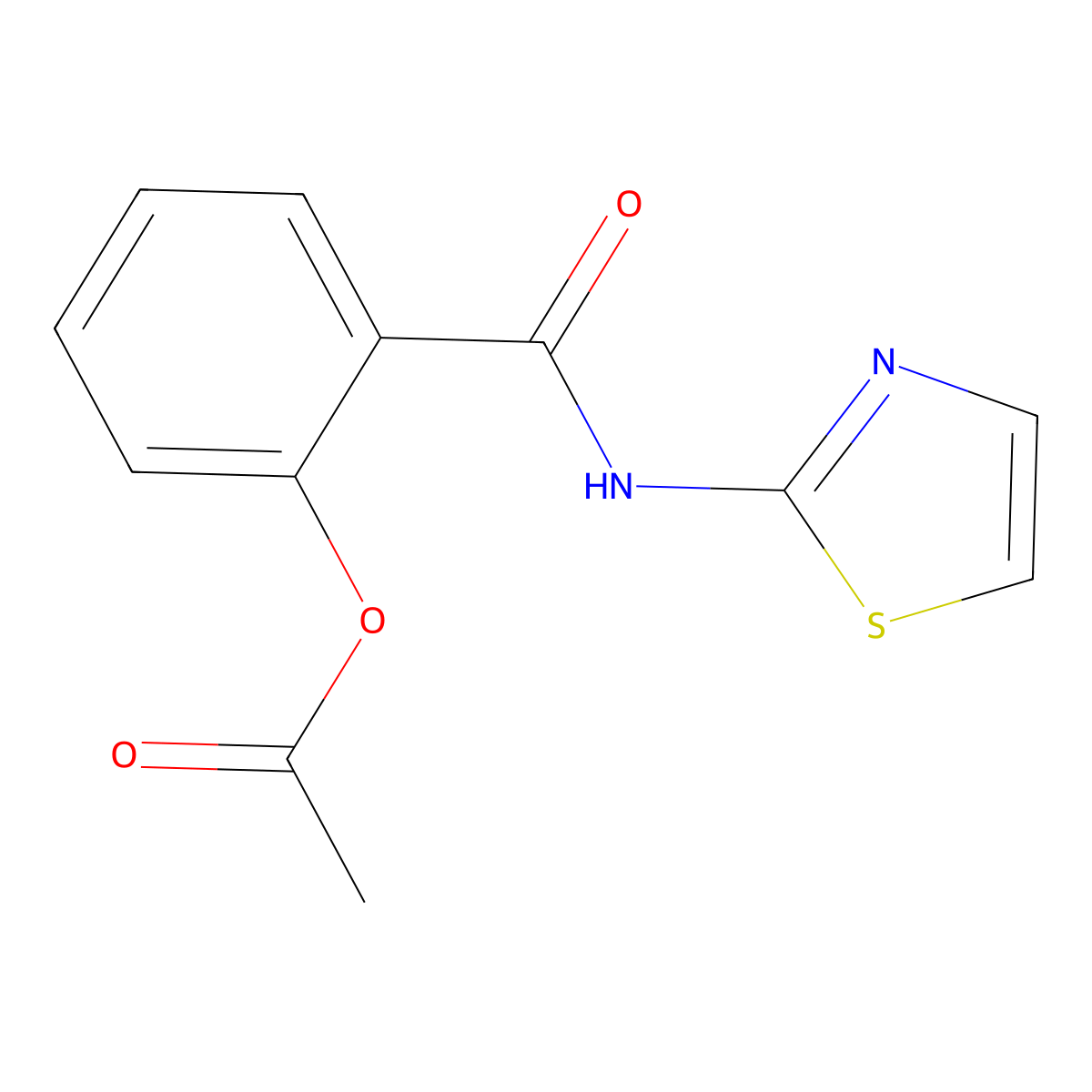 2-(Thiazol-2-ylcarbamoyl)phenyl acetate molecular structure, CAS 402848-76-4