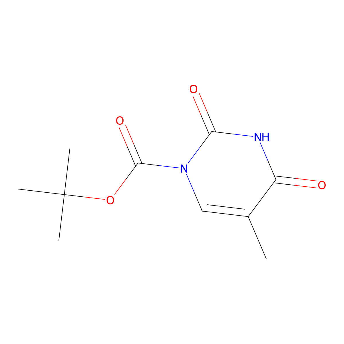 tert-Butyl 5-methyl-2,4-dioxo-3,4-dihydropyrimidine-1(2H)-carboxylate molecular structure, CAS 402848-98-0
