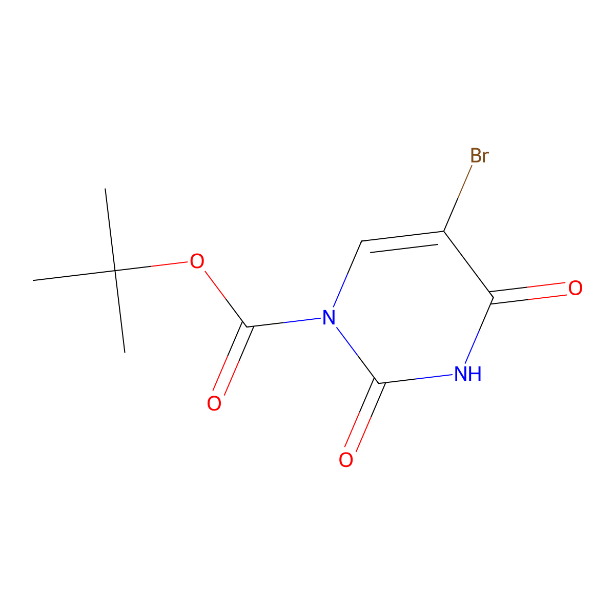 tert-Butyl 5-bromo-2,4-dioxo-3,4-dihydropyrimidine-1(2H)-carboxylate molecular structure, CAS 402848-99-1