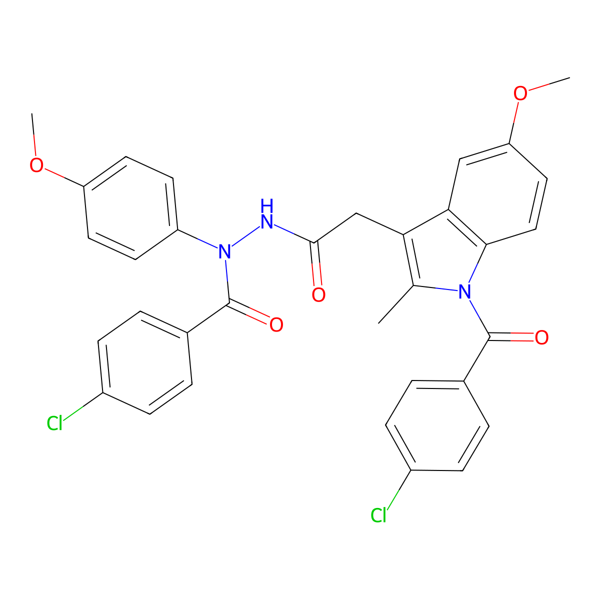 Indomethacin Diamide molecular structure, CAS 402849-25-6