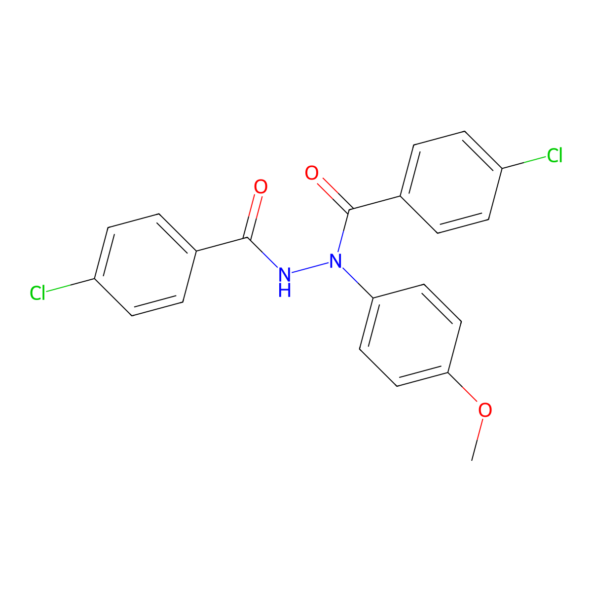 4-Chloro-2-(4-chlorobenzoyl)-1-(4-methoxyphenyl)hydrazide Benzoic Acid molecular structure, CAS 402849-27-8