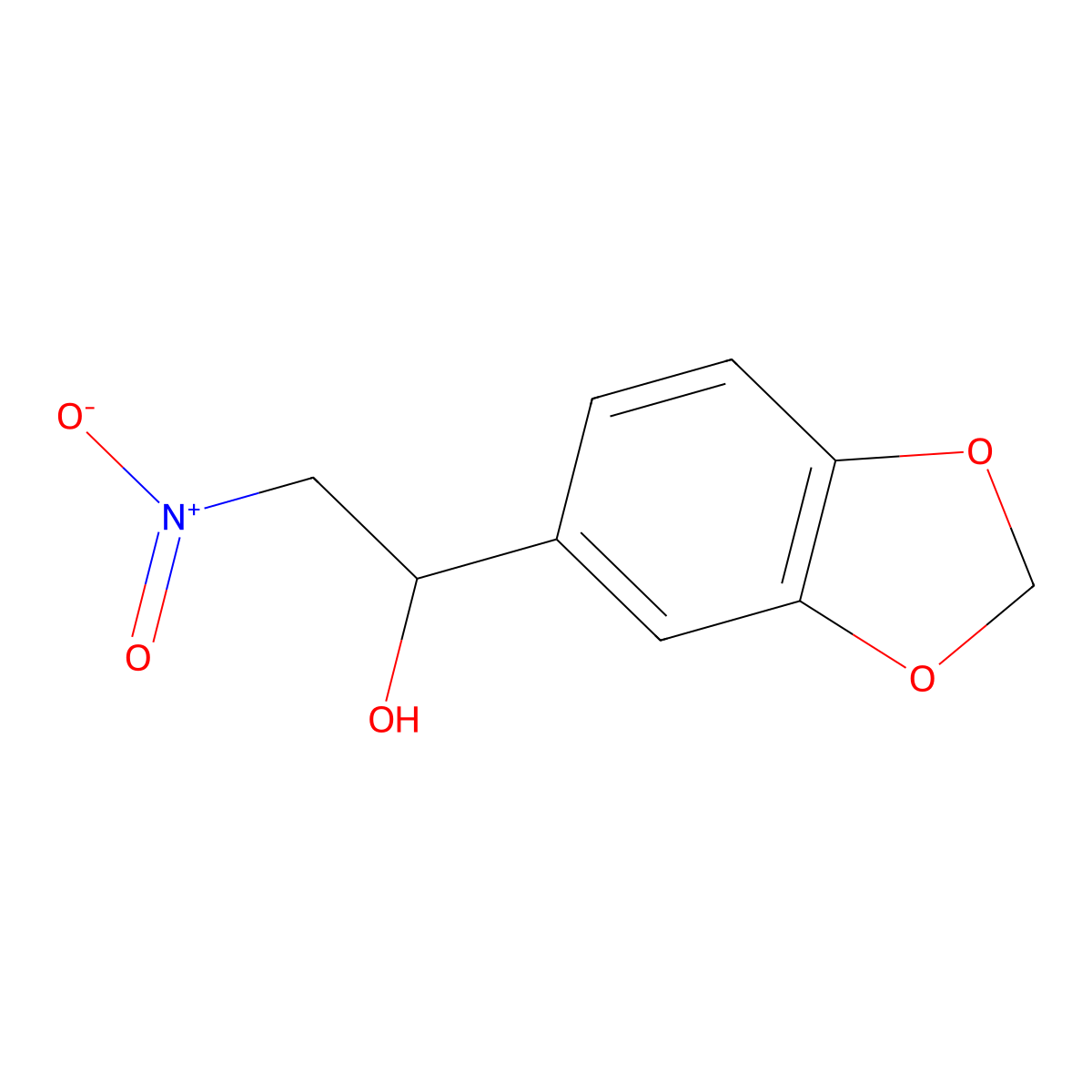 1-(Benzo[D][1,3]dioxol-6-YL)-2-nitroethanol molecular structure, CAS 40288-64-0