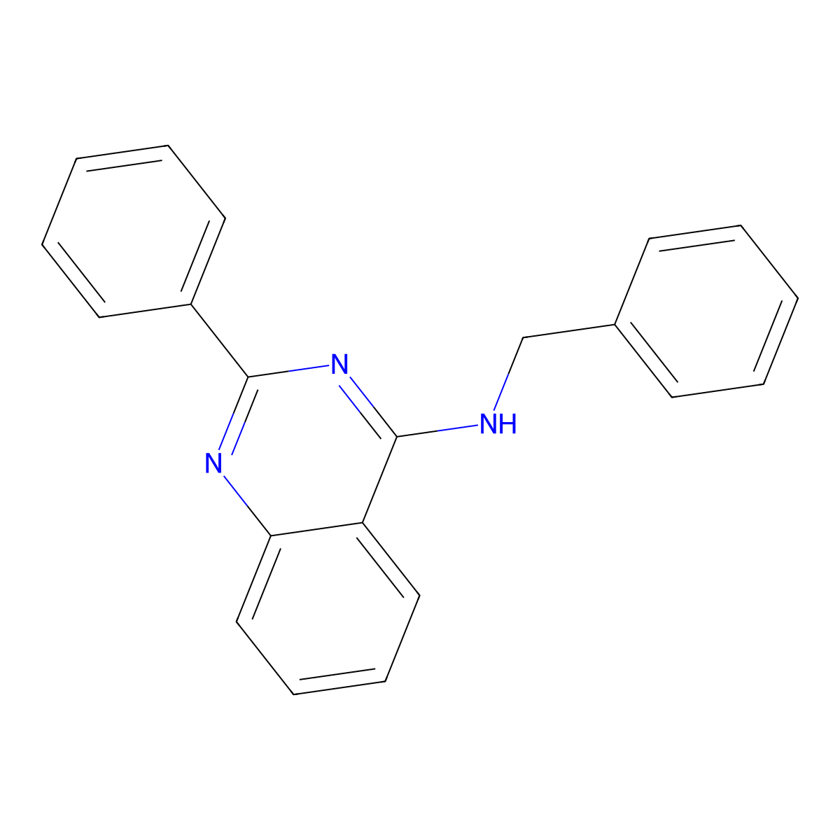 N-Benzyl-2-phenyl-4-quinazolinamine molecular structure, CAS 40288-71-9