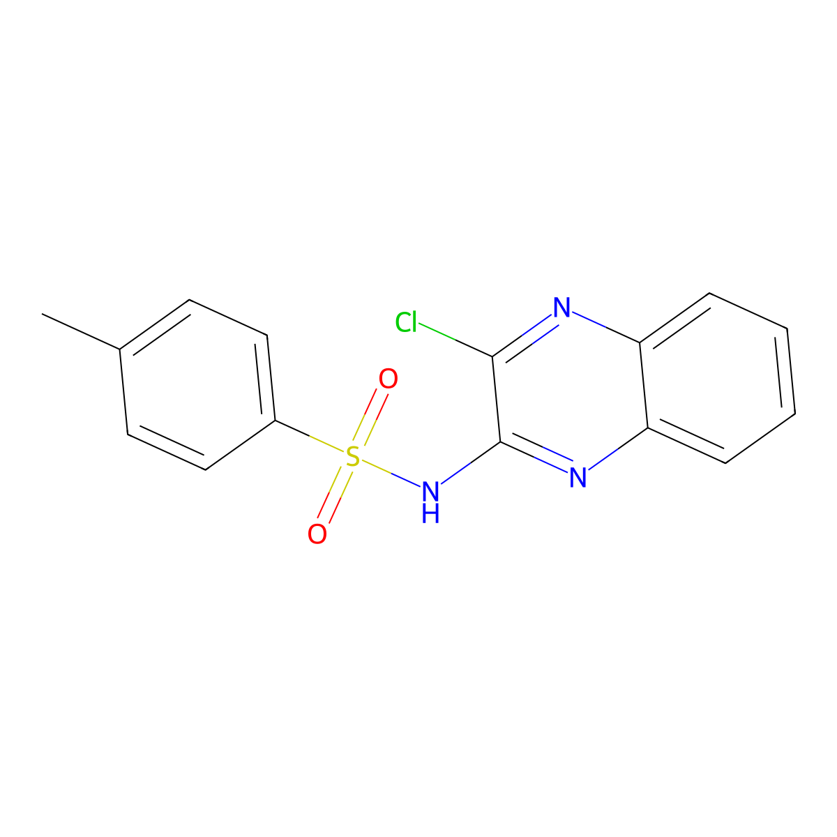 N-(3-chloroquinoxalin-2-yl)-4-methylbenzenesulfonamide molecular structure, CAS 4029-41-8