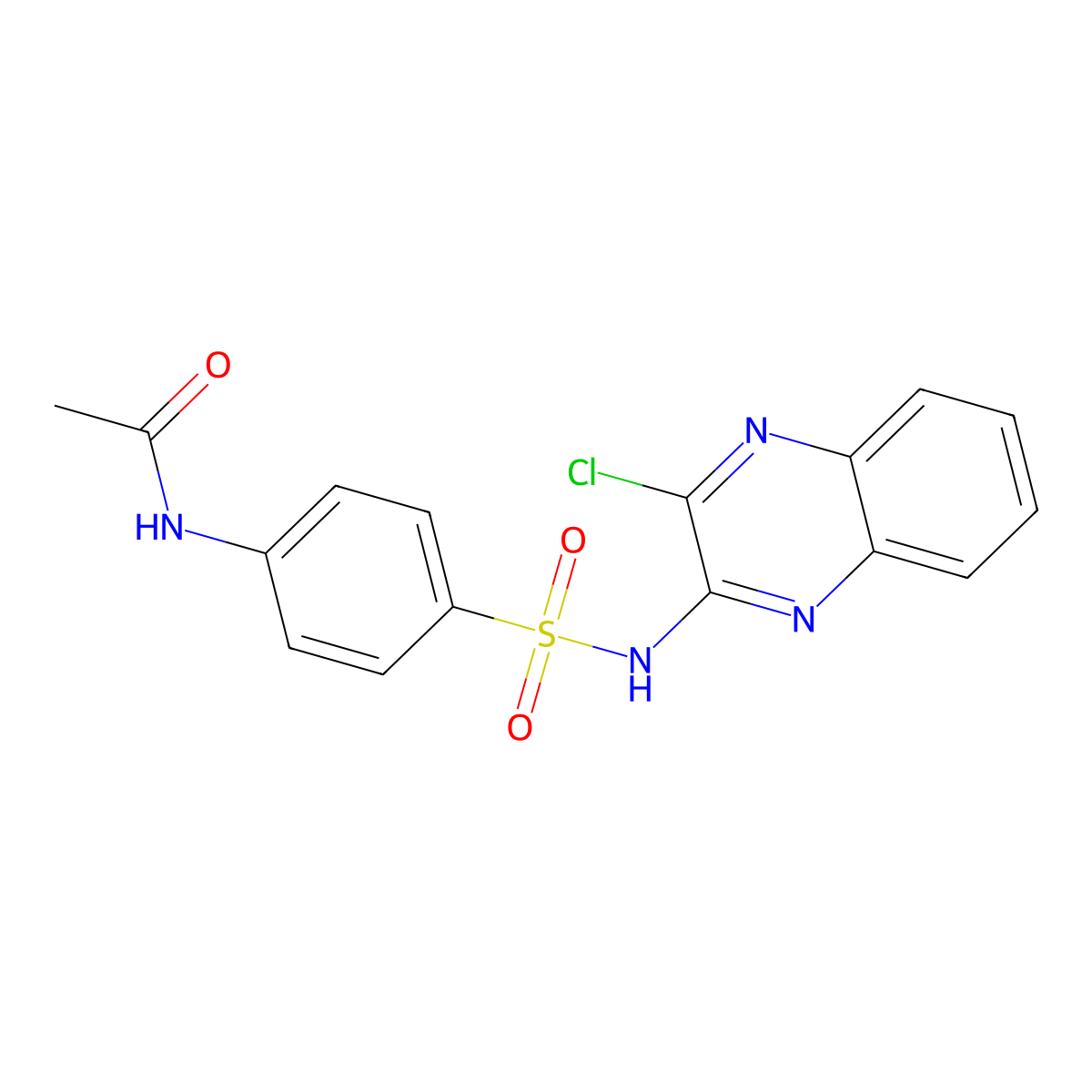 N-{4-[(3-chloroquinoxalin-2-yl)sulfamoyl]phenyl}acetamide molecular structure, CAS 4029-42-9