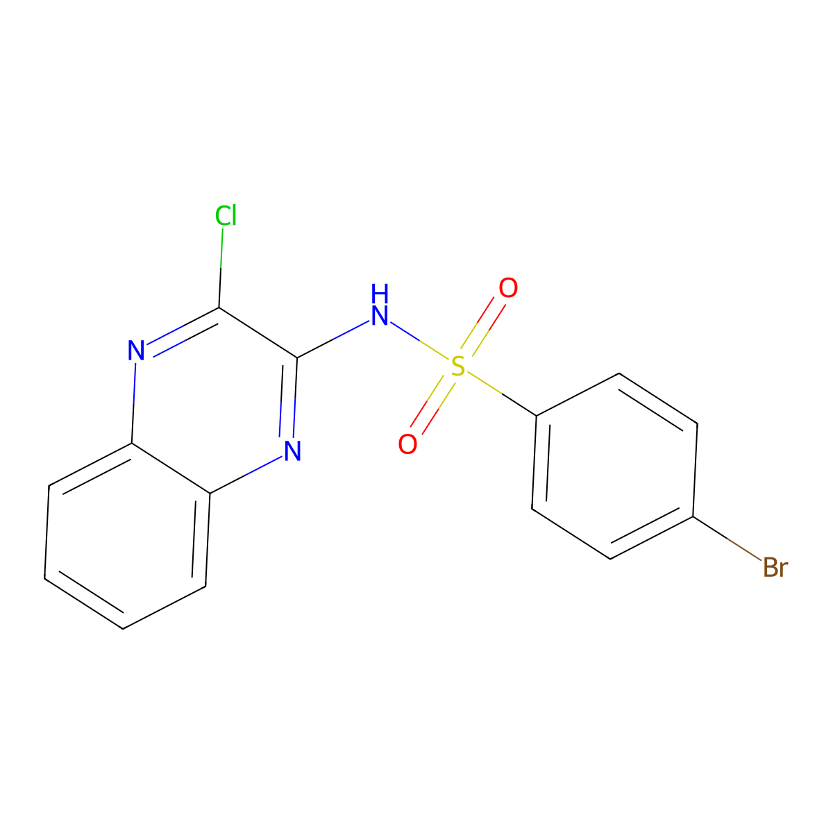 4-bromo-N-(3-chloro-2-quinoxalinyl)benzenesulfonamide molecular structure, CAS 4029-43-0