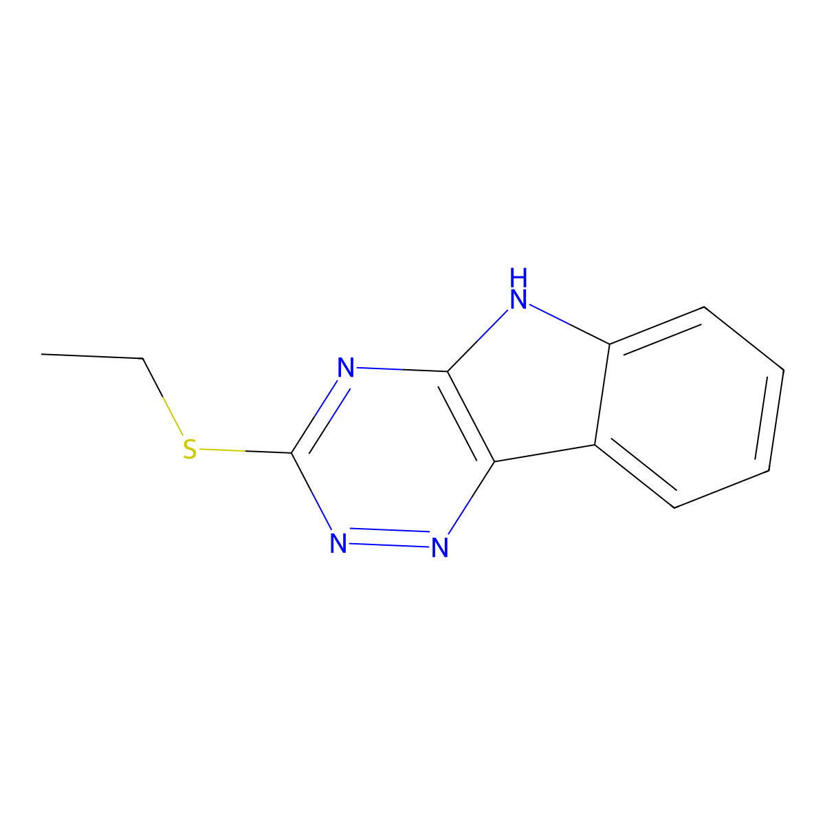 3-ethylsulfanyl-5H-[1,2,4]triazino[5,6-b]indole molecular structure, CAS 4029-80-5