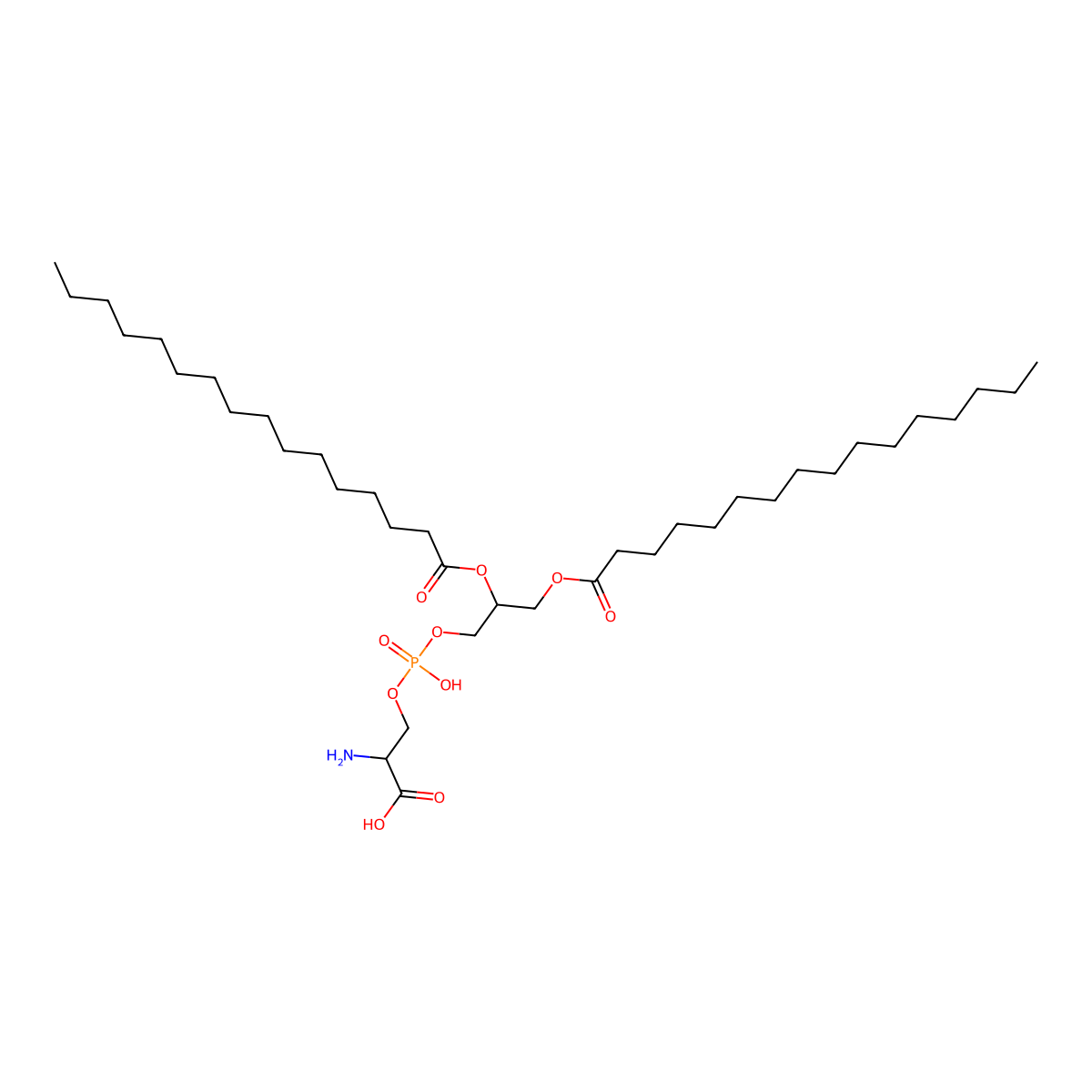 DL-Dipalmitoylphosphatidylserine molecular structure, CAS 40290-43-5