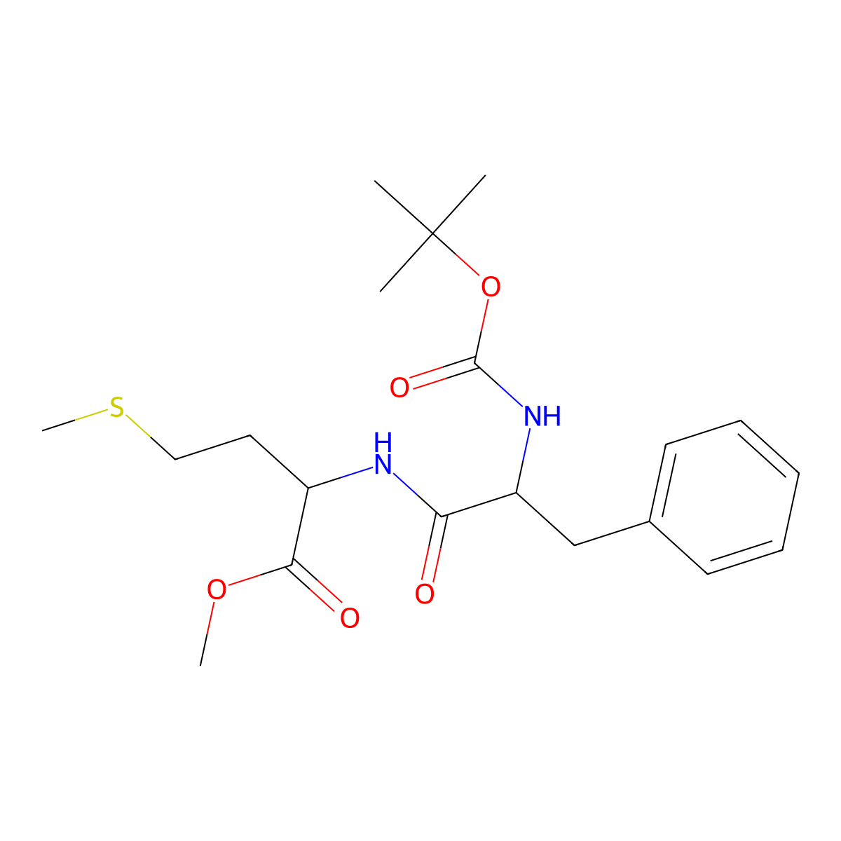tert-Butoxycarbonyl-phenylalanyl-methionine methyl ester molecular structure, CAS 40290-63-9