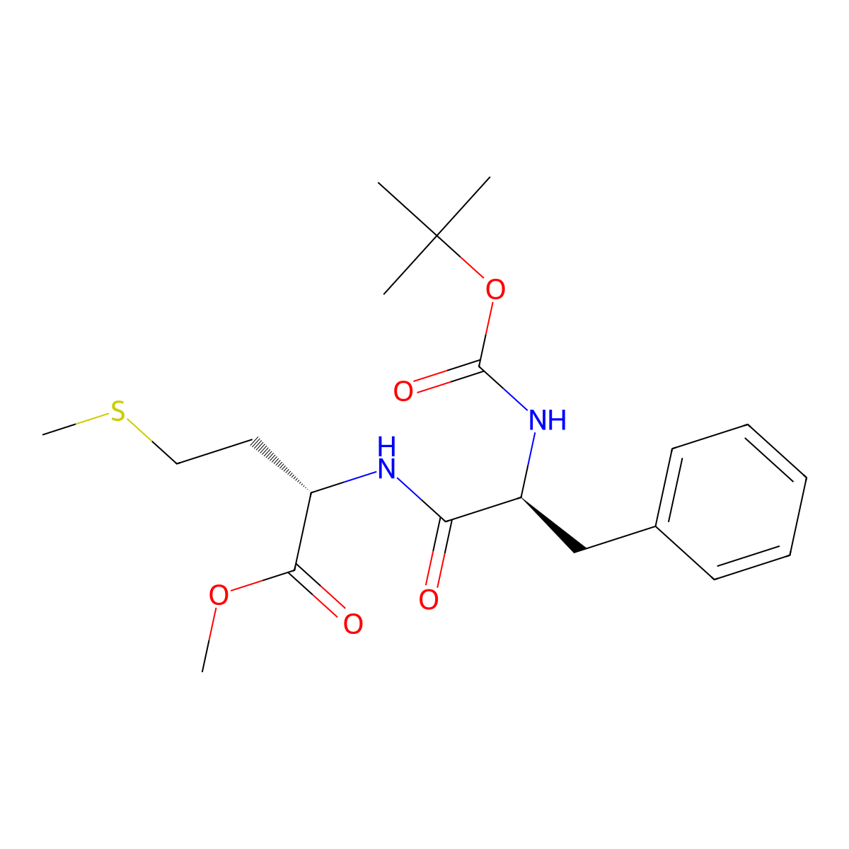 tert-Butoxycarbonyl-phenylalanyl-methionine methyl ester molecular structure, CAS 40290-63-9