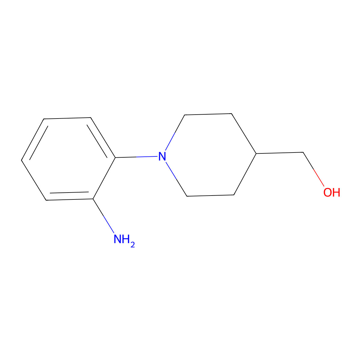 [1-(2-Aminophenyl)piperidin-4-yl]methanol molecular structure, CAS 402924-76-9