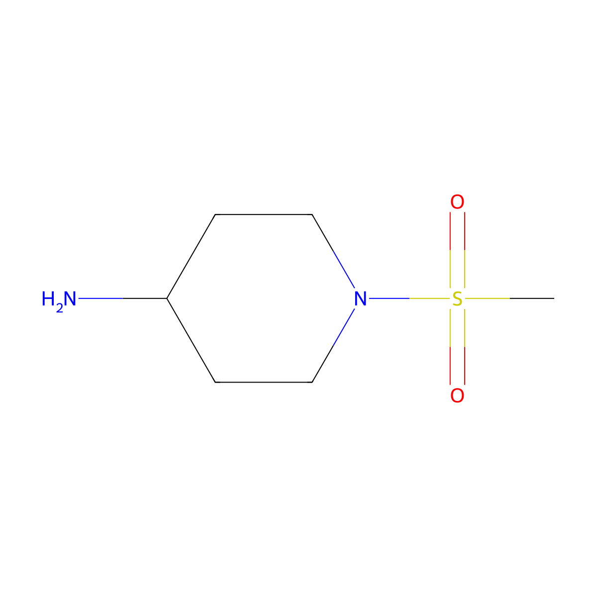 1-(Methanesulfonyl)piperidin-4-amine molecular structure, CAS 402927-97-3