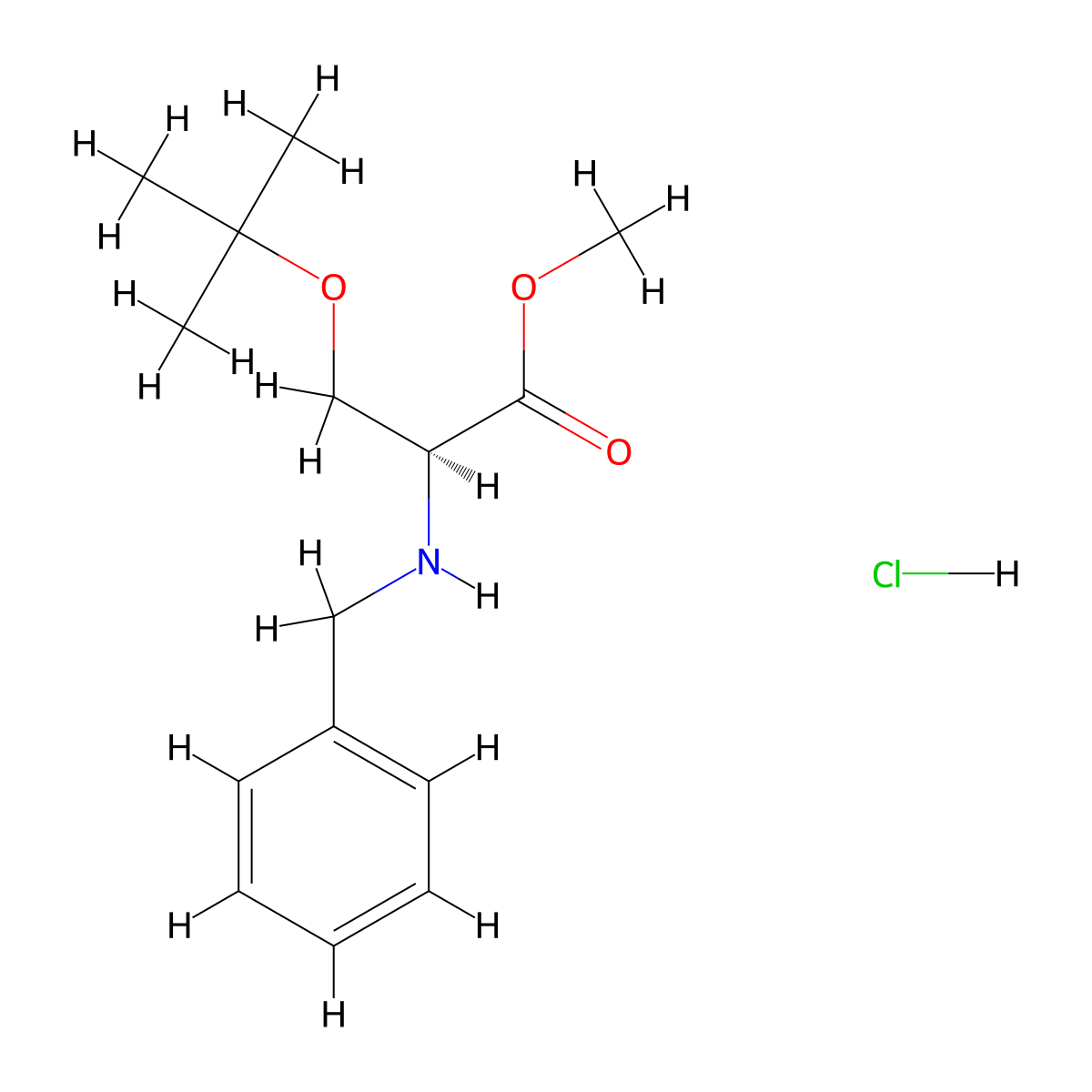 (S)-Methyl 2-(benzylamino)-3-(tert-butoxy)propanoate hydrochloride molecular structure, CAS 402929-63-9