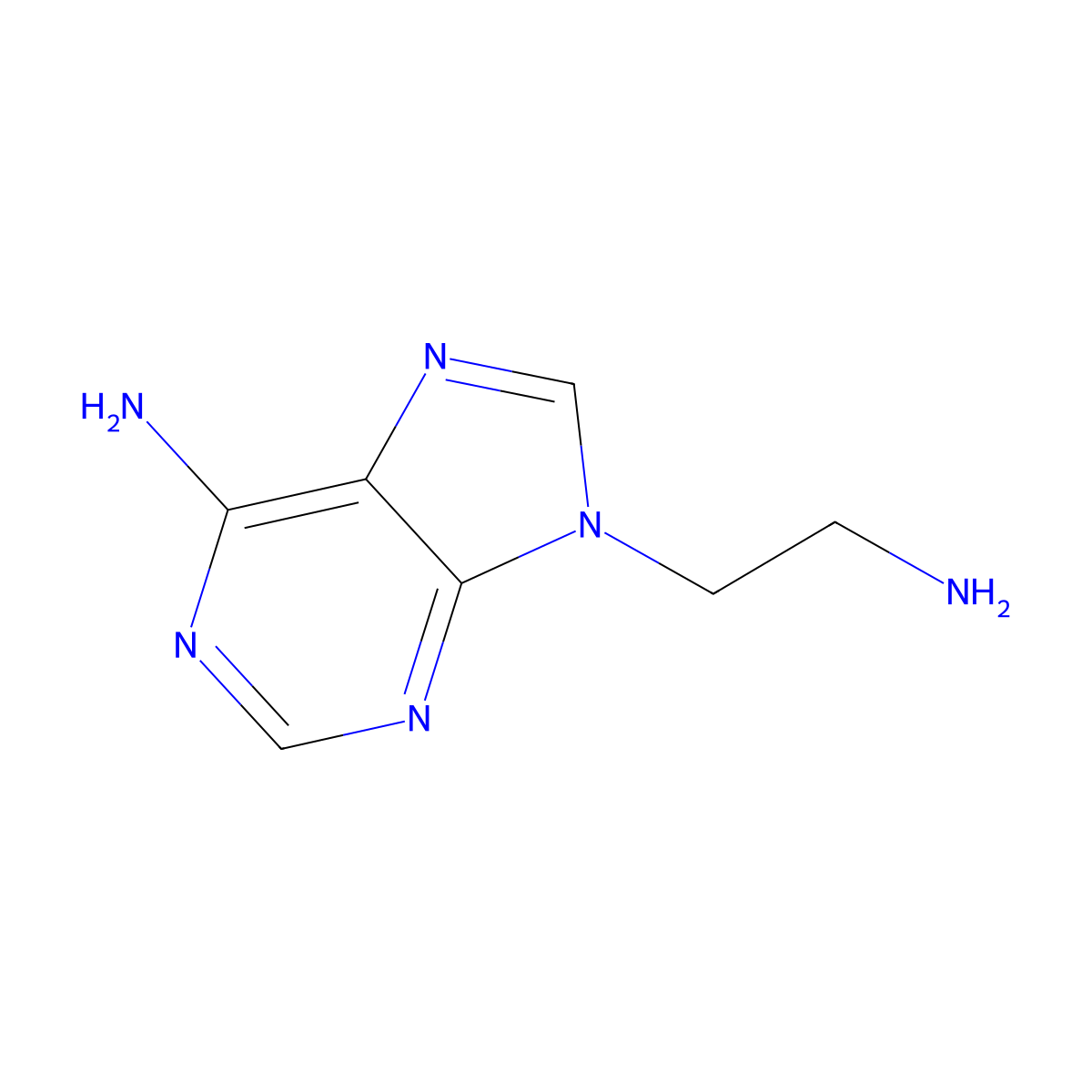 9H-Purine-9-ethanamine, 6-amino- molecular structure, CAS 40293-19-4