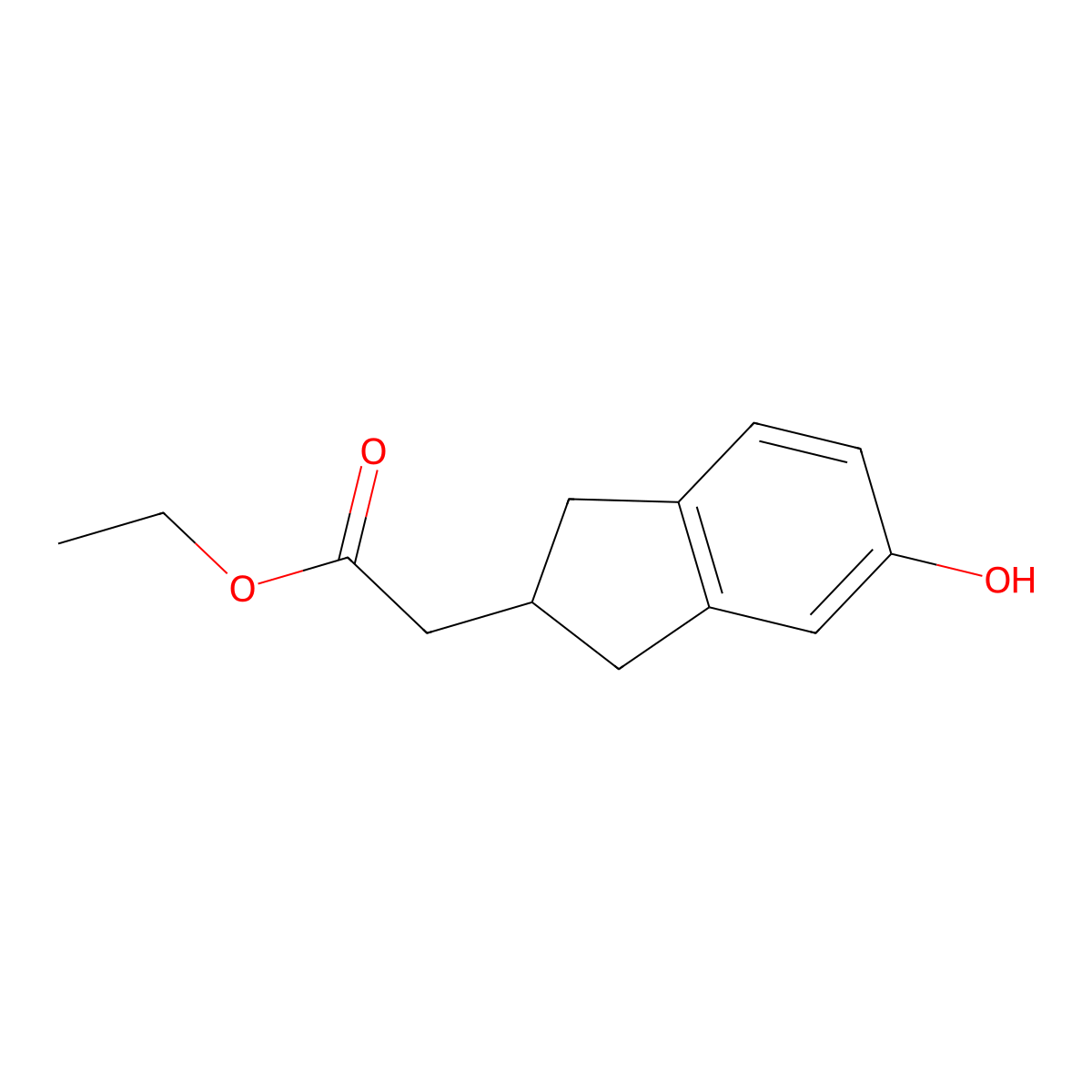Ethyl 2-(5-hydroxy-2,3-dihydro-1H-inden-2-yl)acetate molecular structure, CAS 402933-35-1