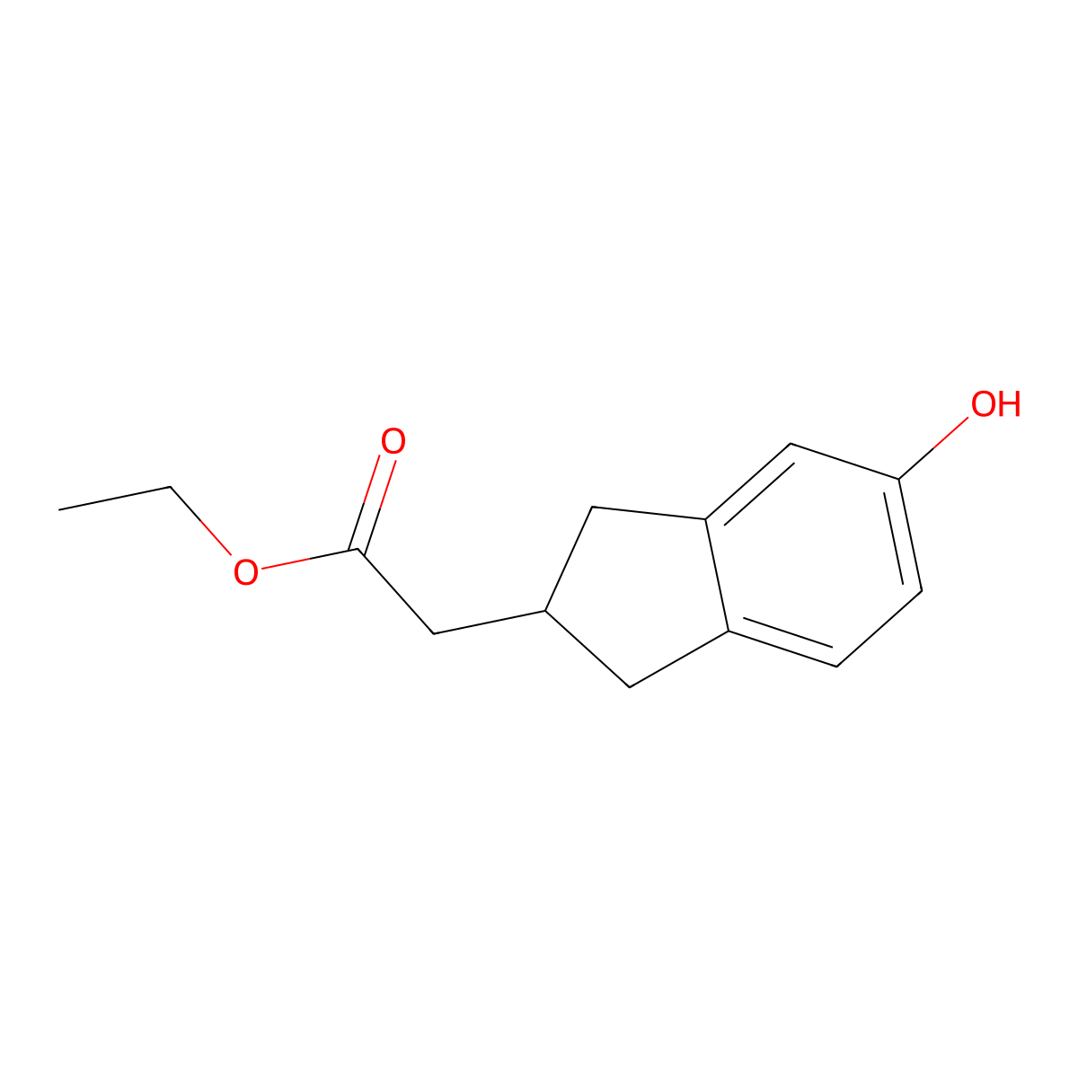Ethyl 2-(5-hydroxy-2,3-dihydro-1H-inden-2-yl)acetate molecular structure, CAS 402933-35-1