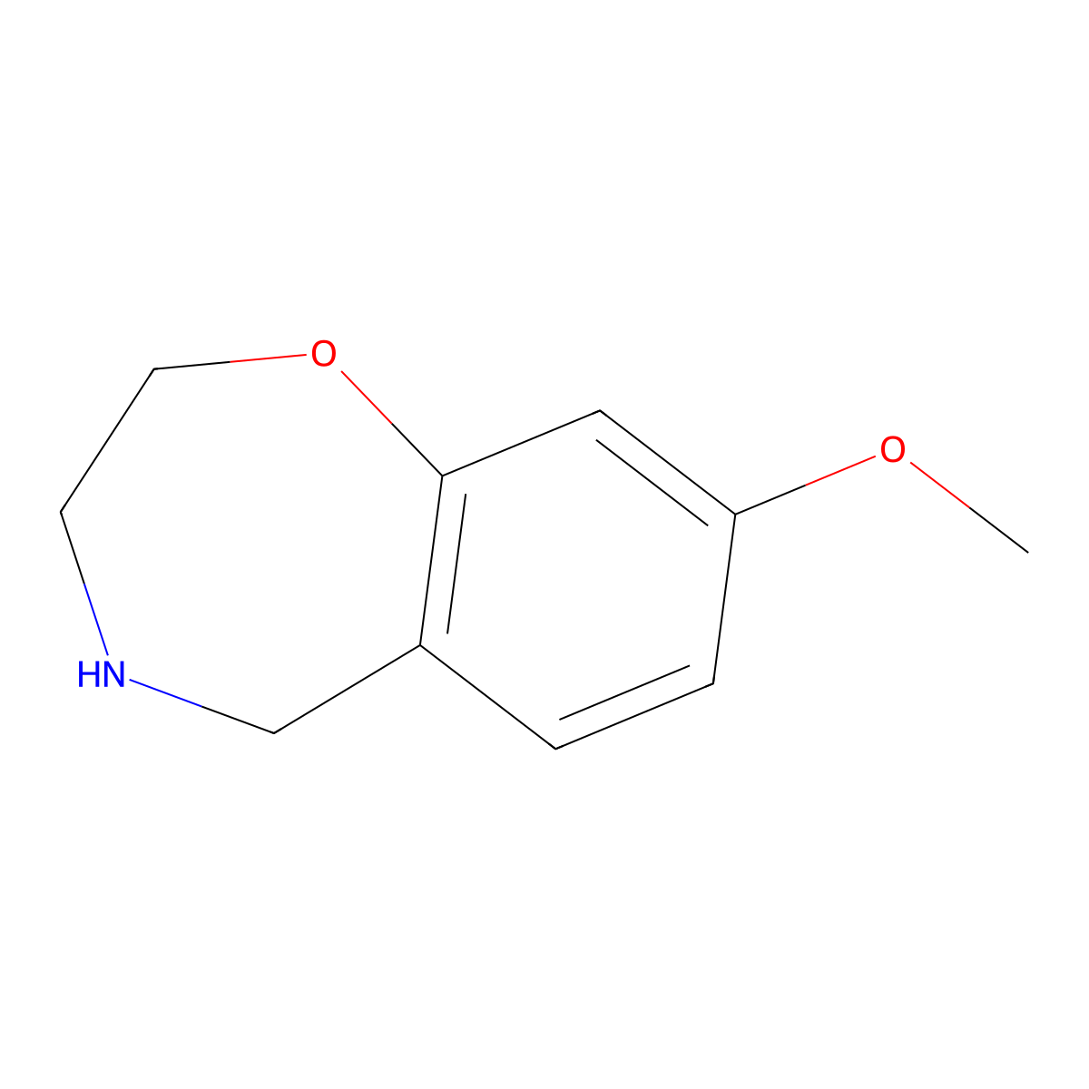 8-Methoxy-2,3,4,5-tetrahydrobenzo[f][1,4]oxazepine molecular structure, CAS 402933-49-7