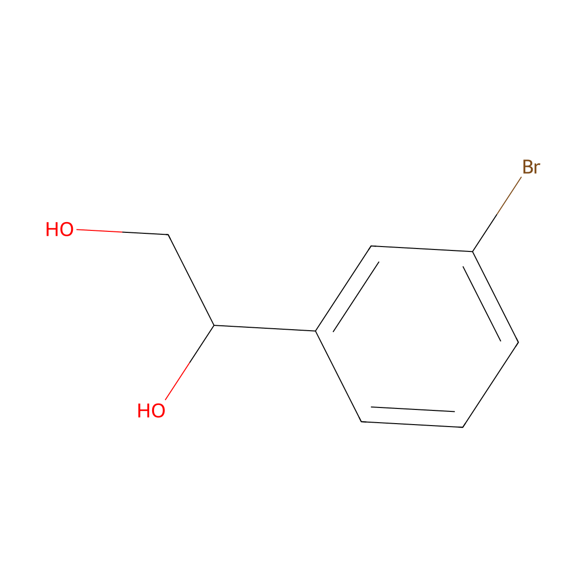 1-(3-Bromophenyl)ethane-1,2-diol molecular structure, CAS 402937-72-8
