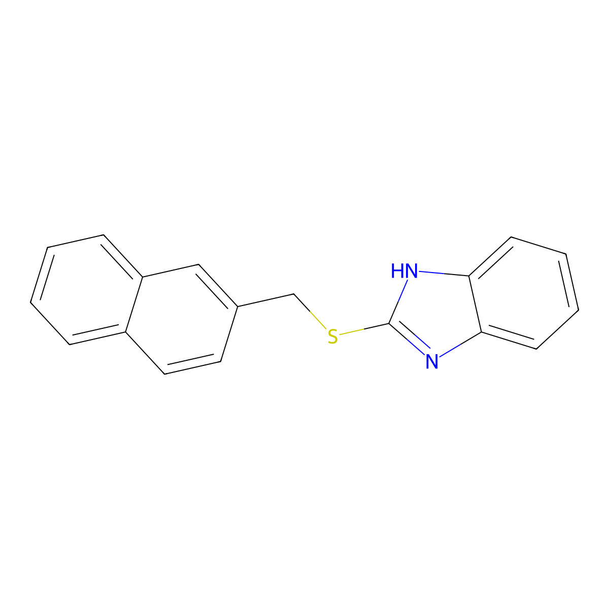 2-{[(naphthalen-2-yl)methyl]sulfanyl}-1H-1,3-benzodiazole molecular structure, CAS 402944-69-8