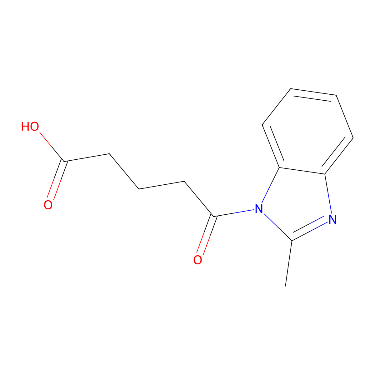 5-(2-Methyl-benzoimidazol-1-yl)-5-oxo-pentanoic acid molecular structure, CAS 402944-82-5