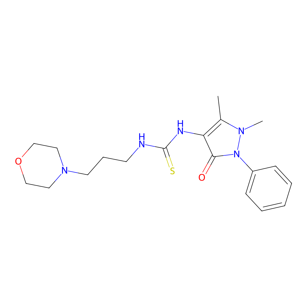 1-(1,5-Dimethyl-3-oxo-2-phenylpyrazol-4-yl)-3-(3-morpholin-4-ylpropyl)thiourea molecular structure, CAS 402945-02-2