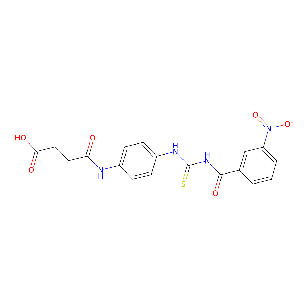 4-((4-(3-(3-Nitrobenzoyl)thioureido)phenyl)amino)-4-oxobutanoic acid molecular structure, CAS 402945-20-4