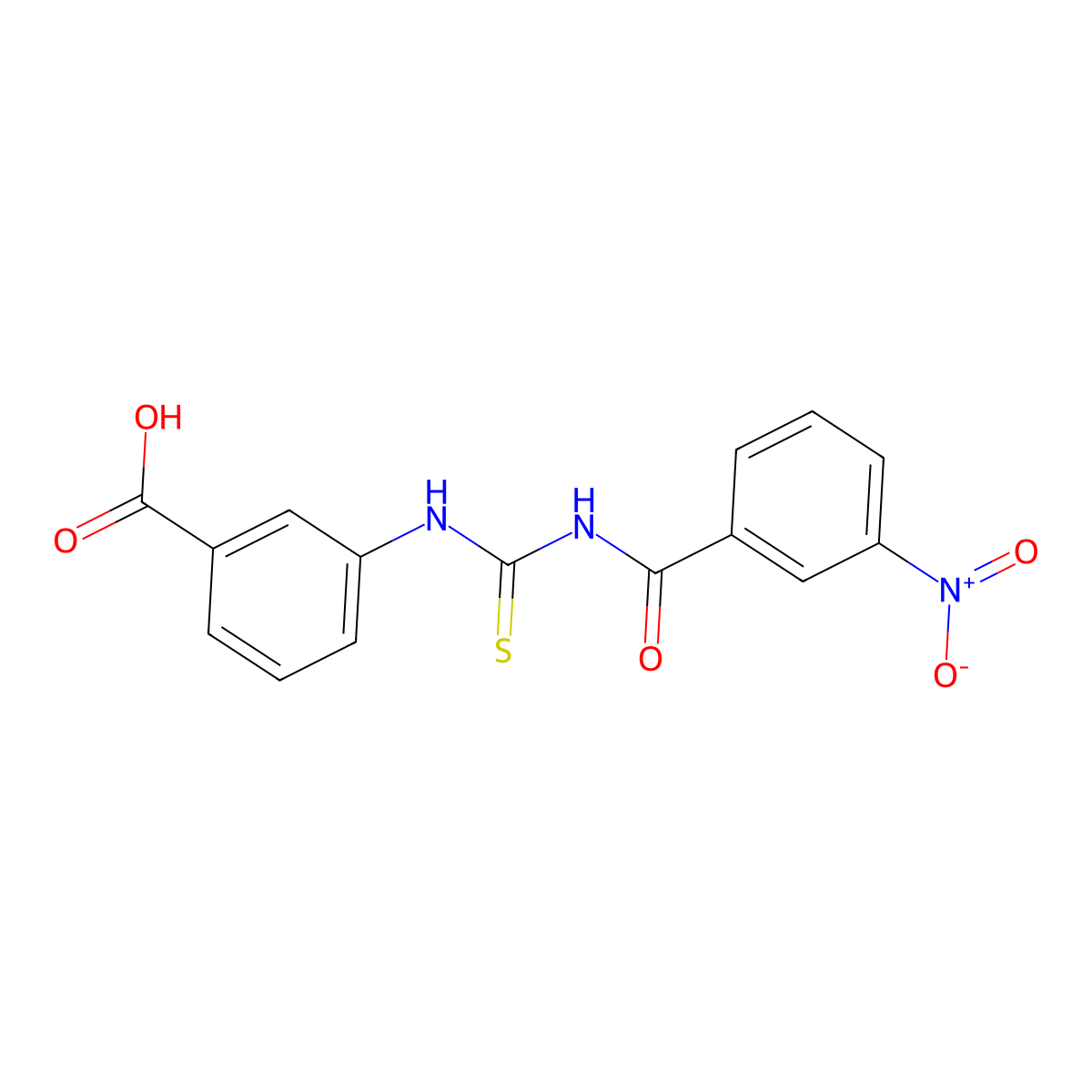 3-[(3-Nitrobenzoyl)carbamothioylamino]benzoic acid molecular structure, CAS 402945-22-6