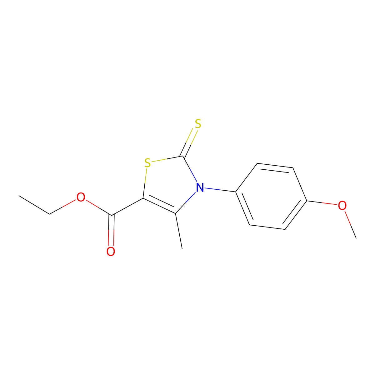 Ethyl 3-(4-methoxyphenyl)-4-methyl-2-thioxo-2,3-dihydro-1,3-thiazole-5-carboxylate molecular structure, CAS 402945-30-6