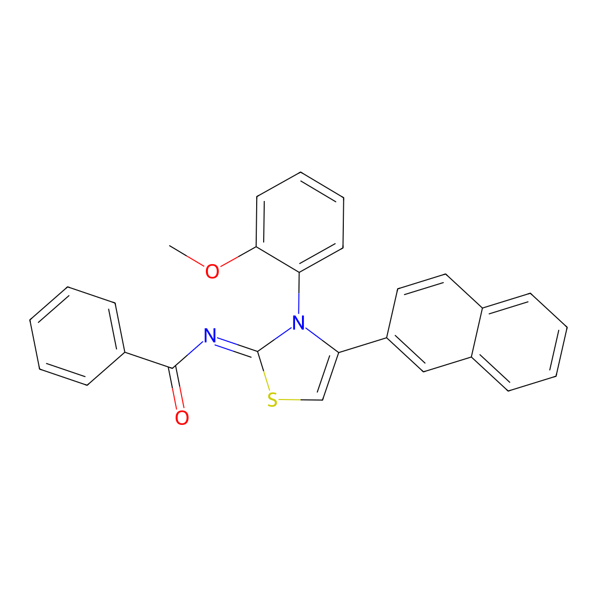 (Z)-N-(3-(2-methoxyphenyl)-4-(naphthalen-2-yl)thiazol-2(3H)-ylidene)benzamide molecular structure, CAS 402945-31-7