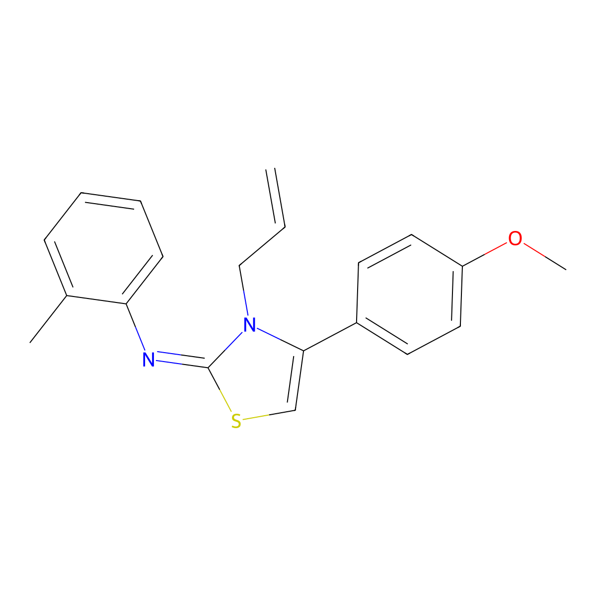 (Z)-N-(3-allyl-4-(4-methoxyphenyl)thiazol-2(3H)-ylidene)-2-methylaniline molecular structure, CAS 402945-35-1