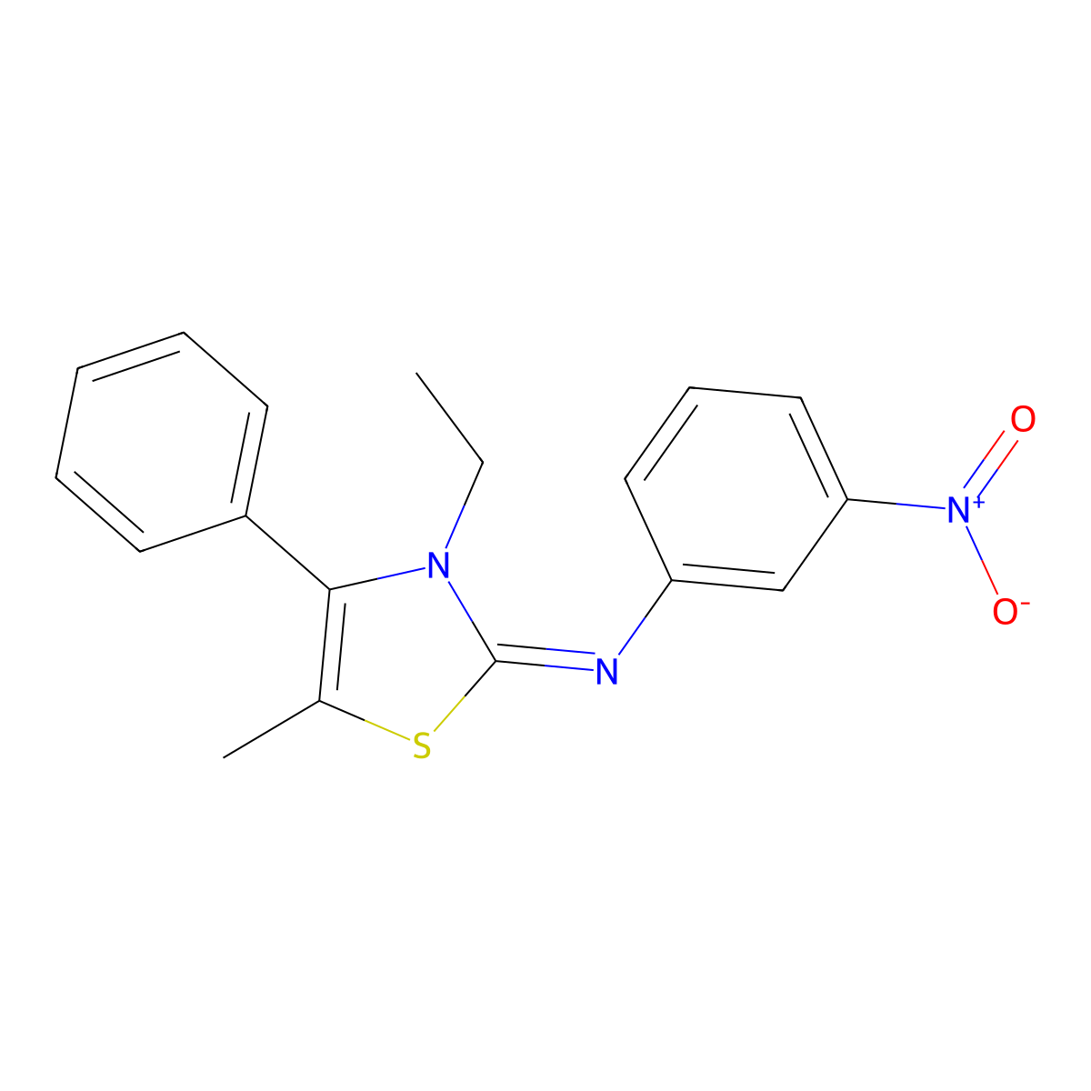 (Z)-N-(3-ethyl-5-methyl-4-phenylthiazol-2(3H)-ylidene)-3-nitroaniline molecular structure, CAS 402945-49-7
