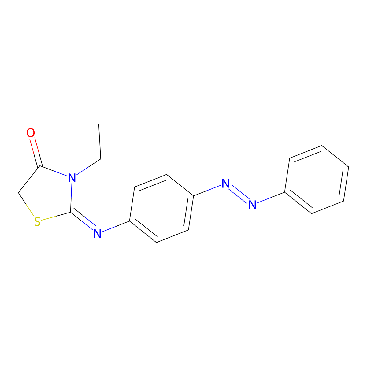 (Z)-3-ethyl-2-((4-((Z)-phenyldiazenyl)phenyl)imino)thiazolidin-4-one molecular structure, CAS 402945-51-1