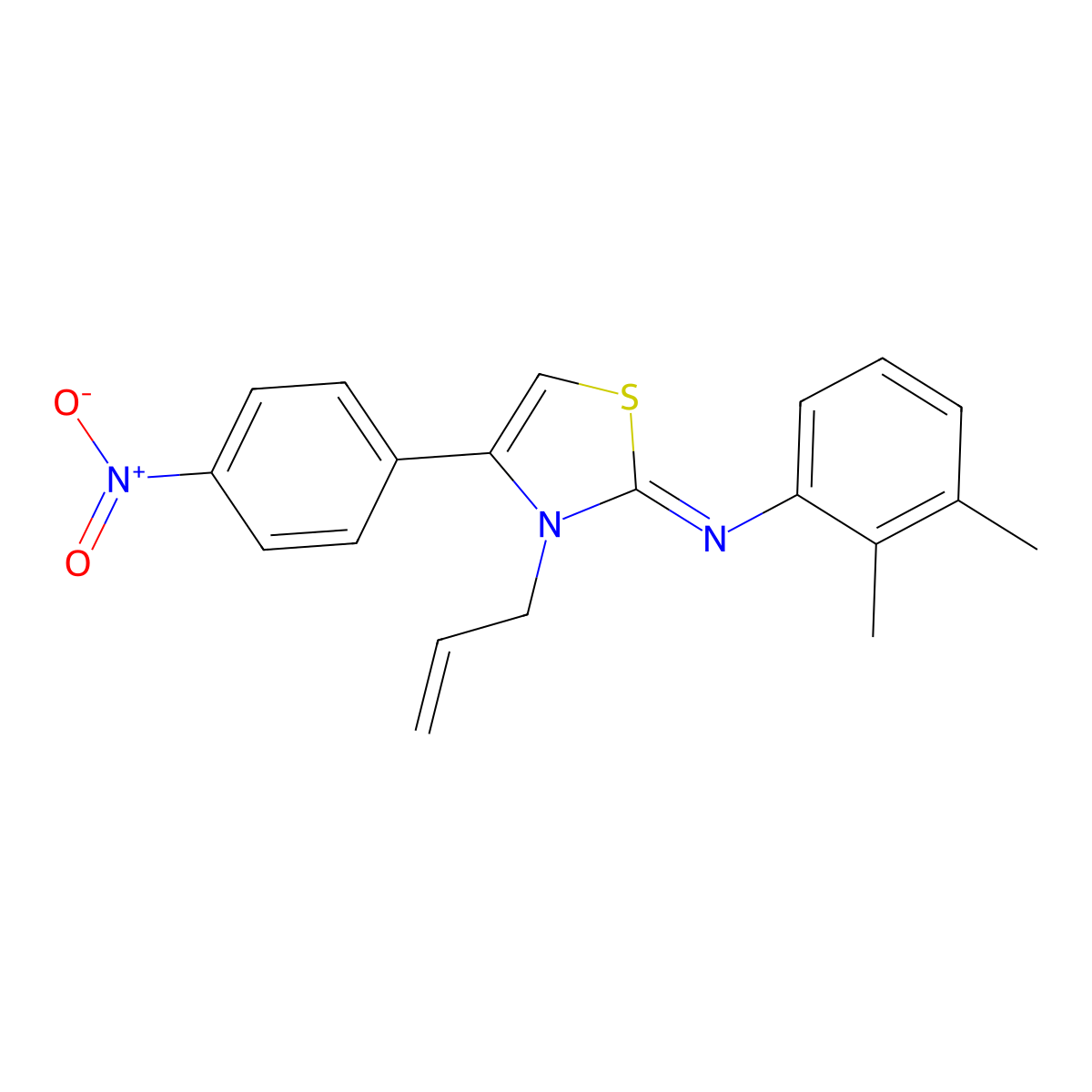 (Z)-N-(3-allyl-4-(4-nitrophenyl)thiazol-2(3H)-ylidene)-2,3-dimethylaniline molecular structure, CAS 402945-68-0