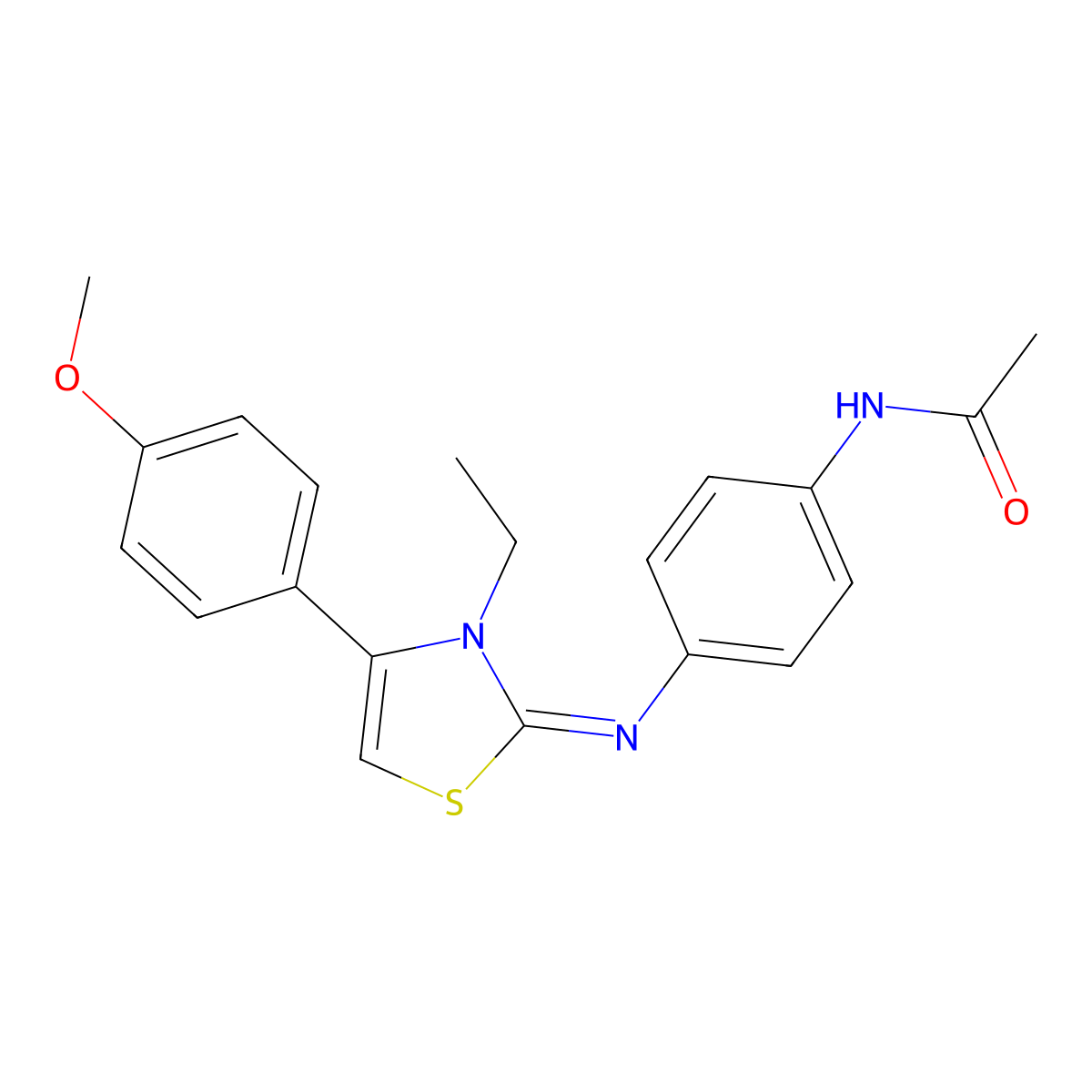 (Z)-N-(4-((3-ethyl-4-(4-methoxyphenyl)thiazol-2(3H)-ylidene)amino)phenyl)acetamide molecular structure, CAS 402945-70-4