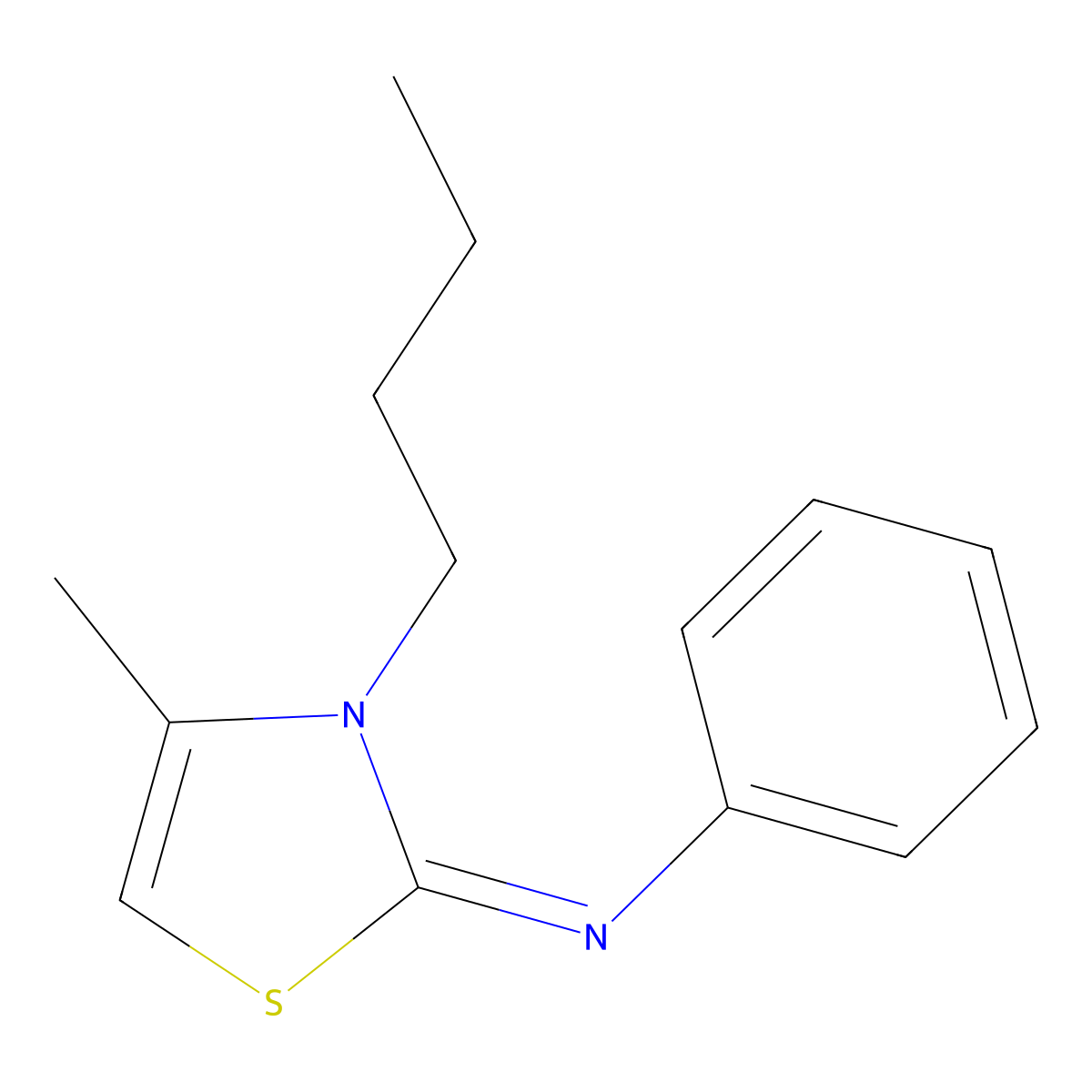 (Z)-N-(3-butyl-4-methylthiazol-2(3H)-ylidene)aniline molecular structure, CAS 402945-87-3