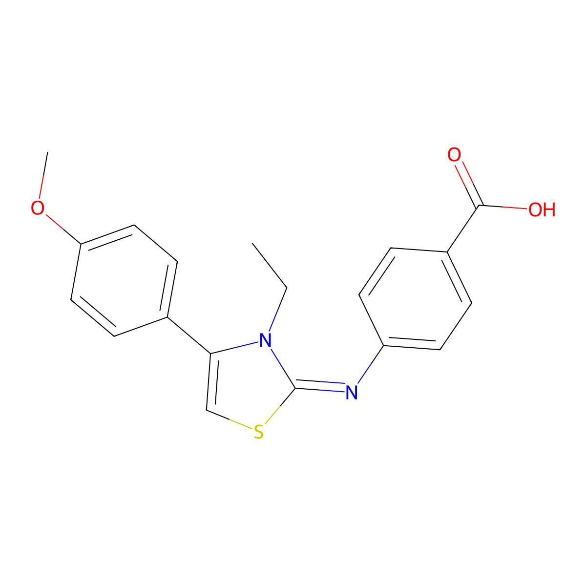 (Z)-4-((3-ethyl-4-(4-methoxyphenyl)thiazol-2(3H)-ylidene)amino)benzoic acid molecular structure, CAS 402946-01-4