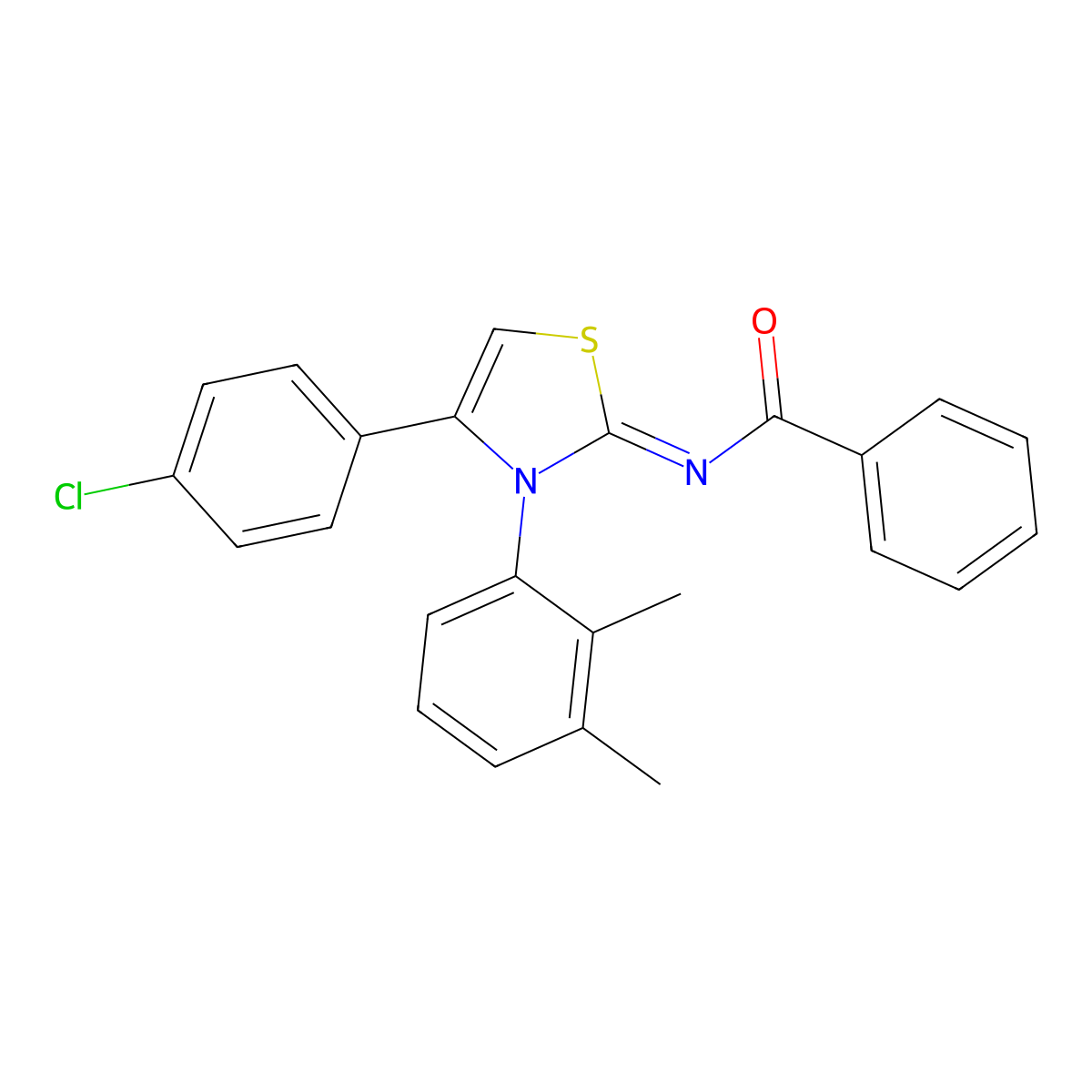 (Z)-N-(4-(4-chlorophenyl)-3-(2,3-dimethylphenyl)thiazol-2(3H)-ylidene)benzamide molecular structure, CAS 402946-05-8