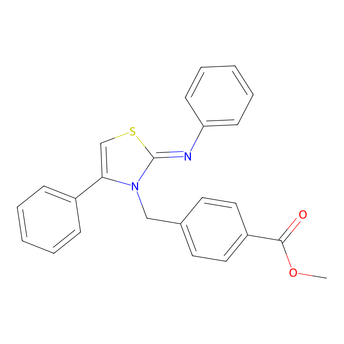 (Z)-methyl 4-((4-phenyl-2-(phenylimino)thiazol-3(2H)-yl)methyl)benzoate molecular structure, CAS 402946-25-2