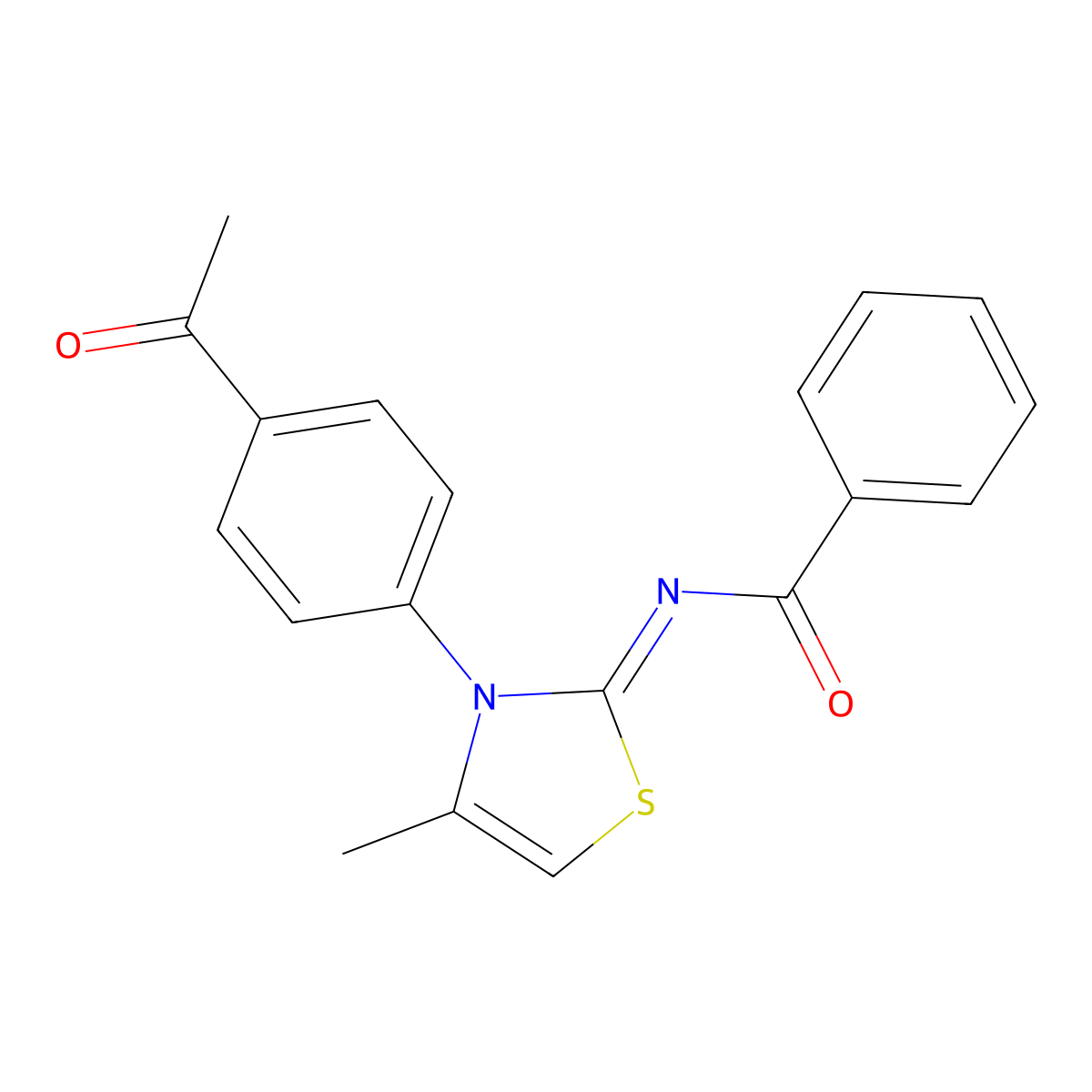 (Z)-N-(3-(4-acetylphenyl)-4-methylthiazol-2(3H)-ylidene)benzamide molecular structure, CAS 402946-29-6