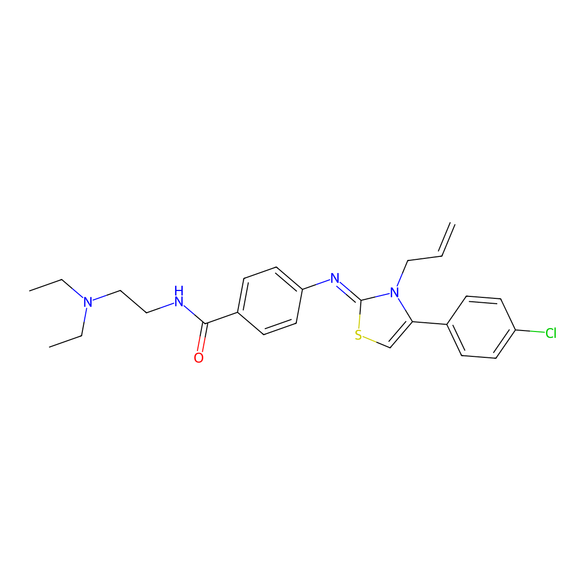 (Z)-4-((3-allyl-4-(4-chlorophenyl)thiazol-2(3H)-ylidene)amino)-N-(2-(diethylamino)ethyl)benzamide molecular structure, CAS 402946-45-6