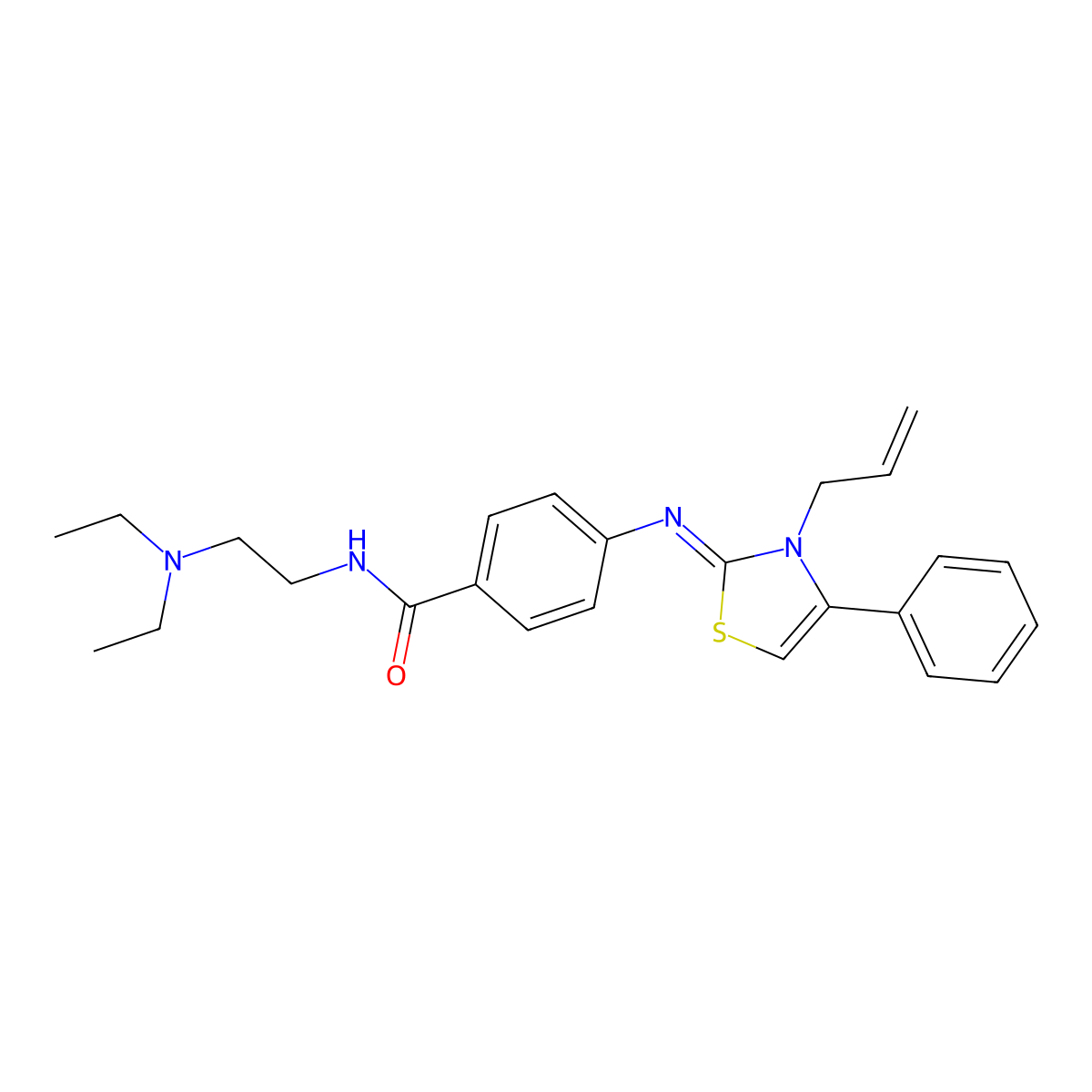 (Z)-4-((3-allyl-4-phenylthiazol-2(3H)-ylidene)amino)-N-(2-(diethylamino)ethyl)benzamide molecular structure, CAS 402946-46-7