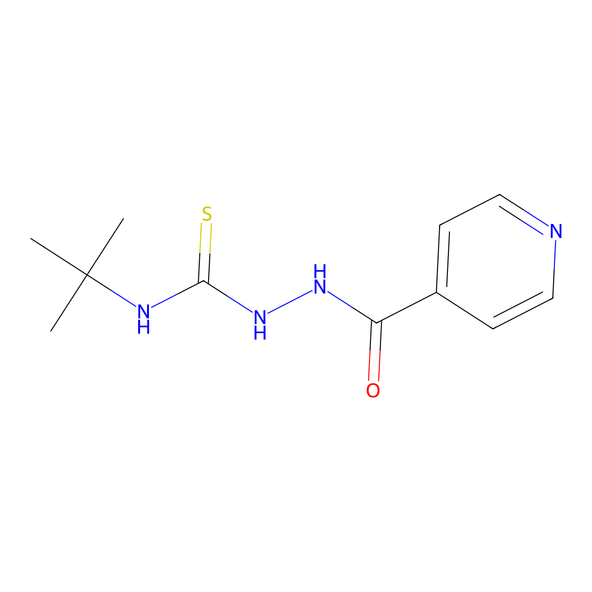 4-(Tert-butyl)-1-(4-pyridinecarbonyl)thiosemicarbazide molecular structure, CAS 402946-52-5